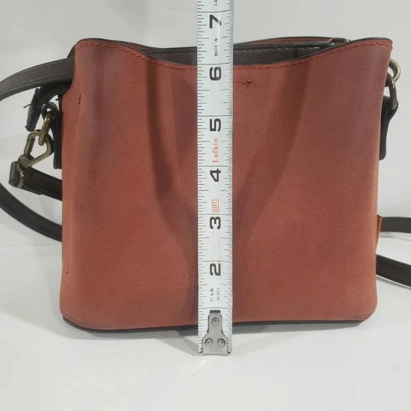 COPY - David Jones  Paris Brown Faux Leather Turnlock Crossbody. - Picture 10 of 11